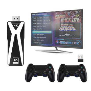 M10 4K Ultra HD Game TV Stick, 128GB, Dual Gamepads, Black - 1