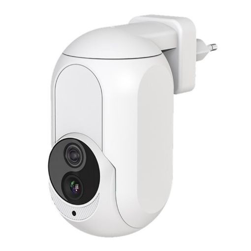 EU Plug White WiFi Surveillance Camera with Night Vision & Intercom - 1