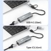USB-C & USB3.0 to RJ45 5G Gigabit Ethernet Adapter (Grey) - 4