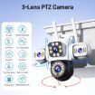 2MP HD 360 Panorama 3 Lens Wireless WiFi Camera, 30-Day Memory - 2
