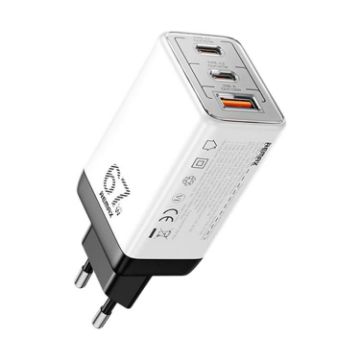REMAX RP-U159PRO 67W Dual USB-C GaN Laptop Charger, EU Plug, White - 1