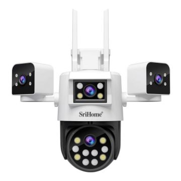 SriHome SH066 8MP Quad Lens Camera with Night Vision & Audio (UK Plug) - 1