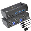 8K 60Hz Dual Monitor KVM Switch, USB3.0/HDMI, 2-Port, UK Plug - 1