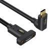 Type-C Elbow to Female Screw Fixed Panel Extension Cable, 0.6m - 1