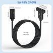 USB4 Type-C Female Panel Extension Cable, 0.3m Ear Screw Fix - 2