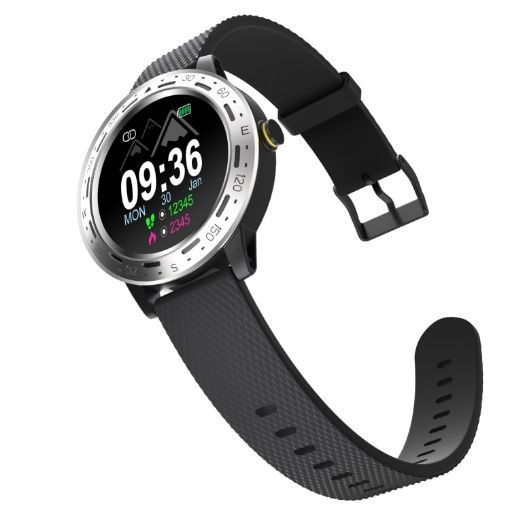 S18 1.3" IP67 Waterproof Smart Watch with Health Monitoring (Silver Black) - 1