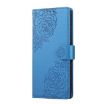OPPO A5 Pro 5G Blue Leather Case with Rose Emboss & 3 Card Slots - 2