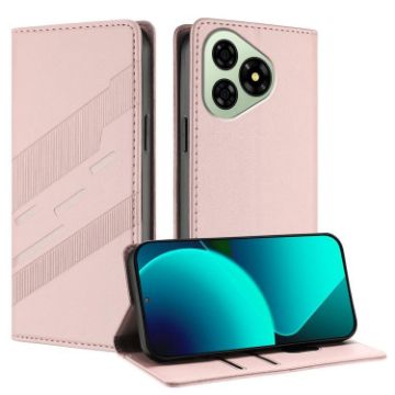 Ulefone Note 19 Pink Retro Leather Embossed Wallet Phone Case - 1