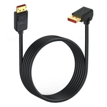 DP2.1 Down Elbow 52Gbps 16K DisplayPort Extension Cable 1.8m (Black) - 1