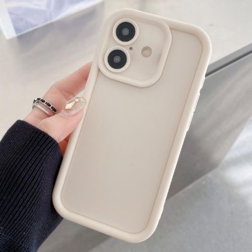 iPhone 16 TPU Shockproof Frosted Phone Case - White - 1