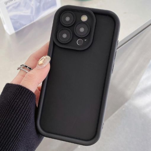 iPhone 15 Pro Max Shockproof TPU Case - Frosted Black Frame - 1