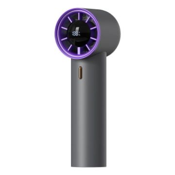HX-F368 High Speed Handheld Fan with Smart Display (Dark Grey) - 1