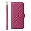 Fossibot S3 Pro Leather Phone Case, 6-Card Slots, Wrist Strap, Rose Red - 2
