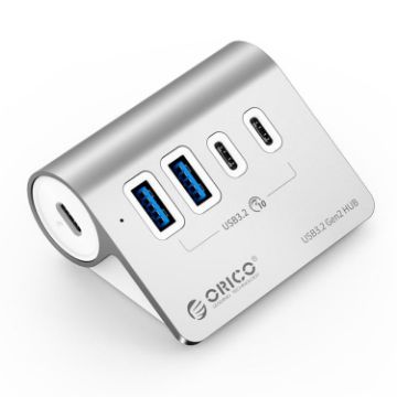 ORICO M3CU2-G2 4-in-1 Type-C Dock: Dual USB & Type-C Ports (Silver) - 1