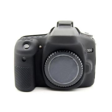 Black Soft Silicone Protective Case for Canon EOS 70D - 1