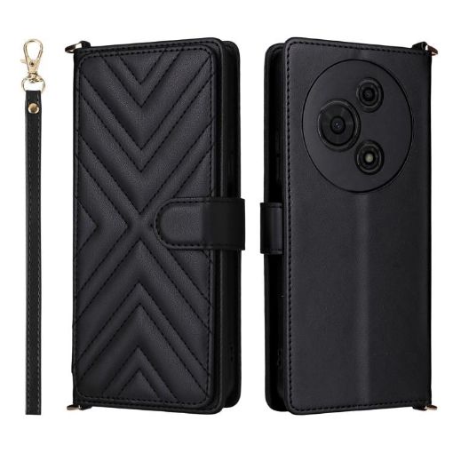 TCL 605/60 SE Leather Phone Case with 6-Card Slots & Wrist Strap - 1