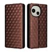 Sharp Aquos R10/R9 Brown Flip Leather Case with Grid Texture - 2