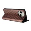 Sharp Aquos R10/R9 Brown Flip Leather Case with Grid Texture - 5