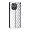 Motorola Edge 5G 2025 Silver Flip Leather Case with Cubic Texture - 3