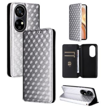 Ulefone Note 17 Pro Silver Flip Case with Cubic Grid Texture - 1