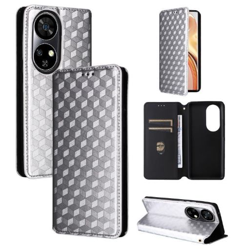 Ulefone Note 17 Pro Silver Flip Case with Cubic Grid Texture - 1