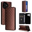 Ulefone Note 19 Brown Flip Leather Phone Case with Cubic Grid Texture - 1