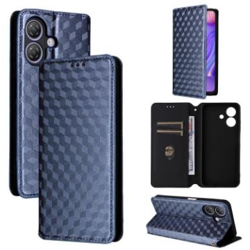 Ulefone Note 21 Blue Cubic Grid Texture Flip Leather Case - 1