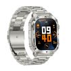 AK80 BT Call Smart Watch, Health Monitor & Fitness Tracker (Silver Steel) - 2