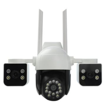 QX155 6MP Triple Camera with WiFi & Humanoid Detection (US Plug) - 1