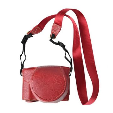 Fujifilm X-M5 Retro Litchi Leather Camera Case Bag with Strap (Red) - 1