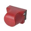 Fujifilm X-M5 Retro Litchi Leather Camera Case Bag with Strap (Red) - 4