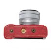 Fujifilm X-M5 Retro Litchi Leather Camera Case Bag with Strap (Red) - 5