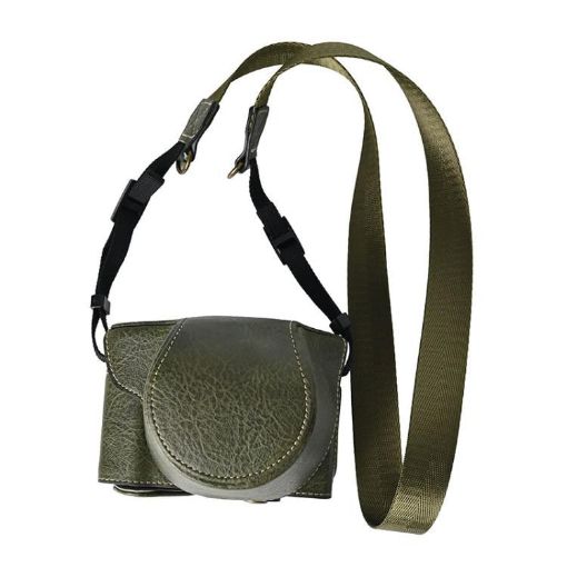 FUJIFILM X-M5 Retro Green Leather Camera Case Bag with Strap - 1