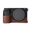 Sony ILCE-6400/A6300/A6200 Litchi PU Leather Camera Case (Coffee) - 1