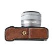 FUJIFILM X-M5 Coffee Litchi Texture PU Leather Camera Half Case - 4