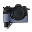 Nikon Z6III Blue Litchi Texture PU Leather Camera Half Case - 5