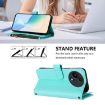 TCL 605/60 SE Mint Green Leather Case: 9 Card Slots, Magnetic Closure - 4
