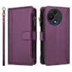 TCL 605/60 SE Purple Leather Case with Zipper & 9 Card Slots - 2