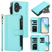 Ulefone Note 21 Mint Green Leather Case: 9 Card Slots & Hand Strap - 1