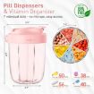 Large Pink Portable Medicine Organizer with Sealed Compartments - 2