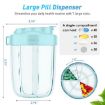 Large Blue Portable Compartment Medicine Organizer Pill Cup - 2