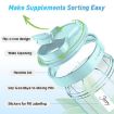 Large Blue Portable Compartment Medicine Organizer Pill Cup - 3
