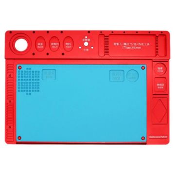 Red Heat-Resistant Silicone Pad with Aluminum Alloy Microscope Stand - 1