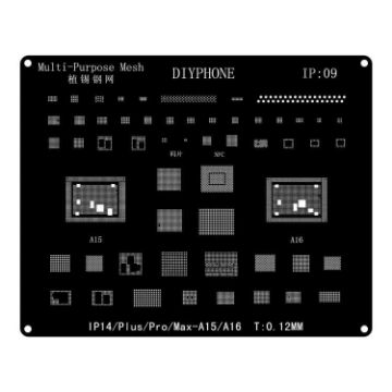 iPhone 14-14 Pro Max BGA Reballing Stencil, Precision Laser-Cut - 1