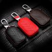 Red Litchi Grain PU Leather Universal Car Key Case - 2
