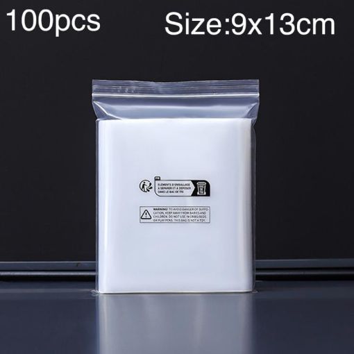 100pcs Eco Label Warning Ziplock Bags, 9x13cm, 8 Wire, Double Layer - 1