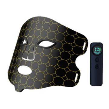 Vibration Massage Photon Rejuvenation Mask, EU Plug (Black) - 1