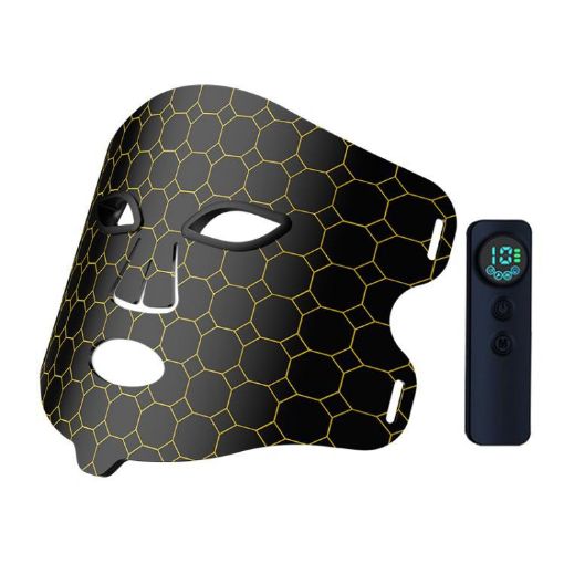 Vibration Massage Photon Rejuvenation Mask, EU Plug (Black) - 1