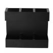 Black Three-grid Straw Cutlery Metal Storage Rack Kitchen Organizer - 3