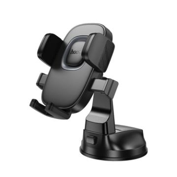 hoco H76 Crown Console One-button Car Phone Holder Black Grey - 1